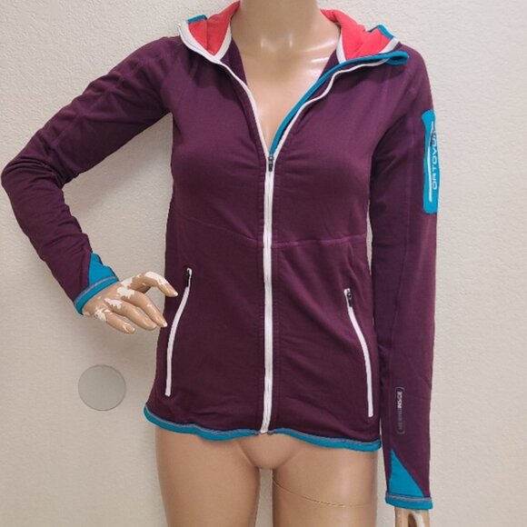 Ortovox Jackets & Blazers - ORTOVOX FLEECE KNIT PLUS HOODIE ZIP-UP WOMEN'S FITTED MERINO INSIDE WOOL sz S